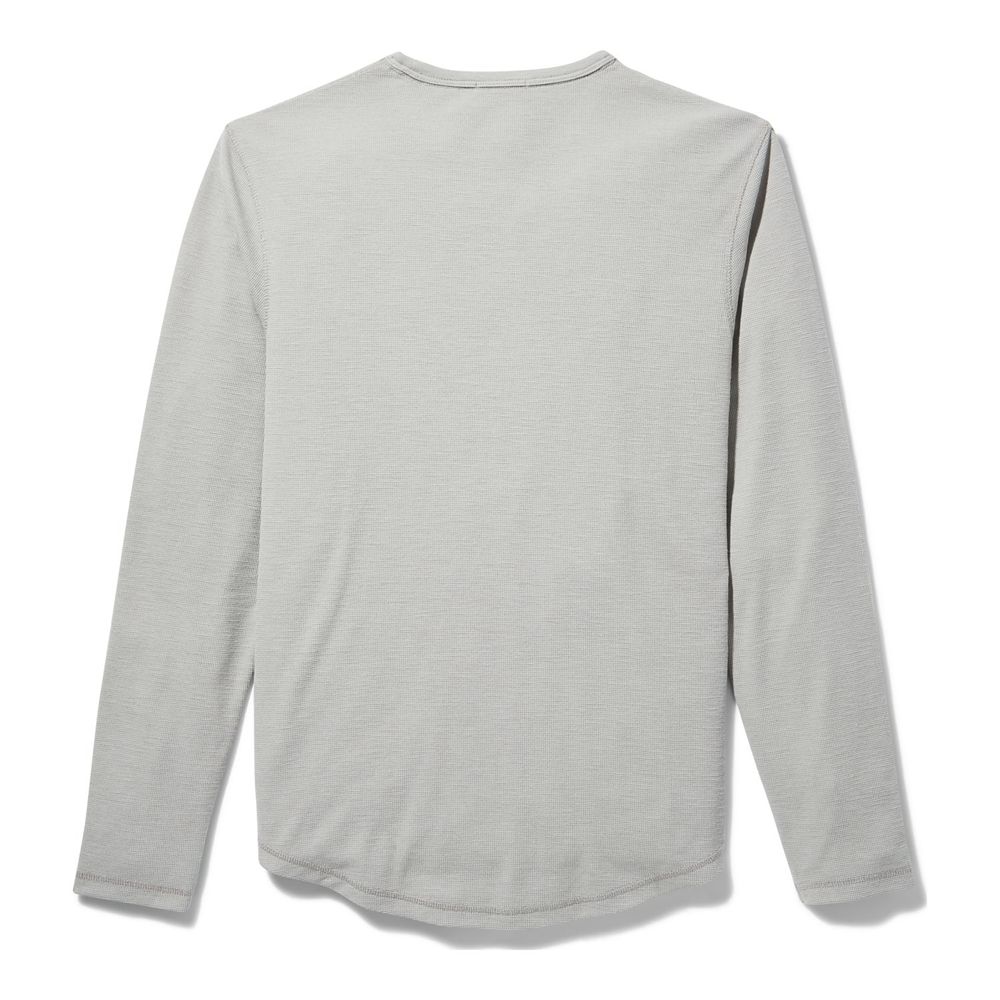 Camasi Timberland Barbati Gri - Dyer River Slim-Fit Long-Sleeve Waffle-Knit - Romania - OFPXRW167